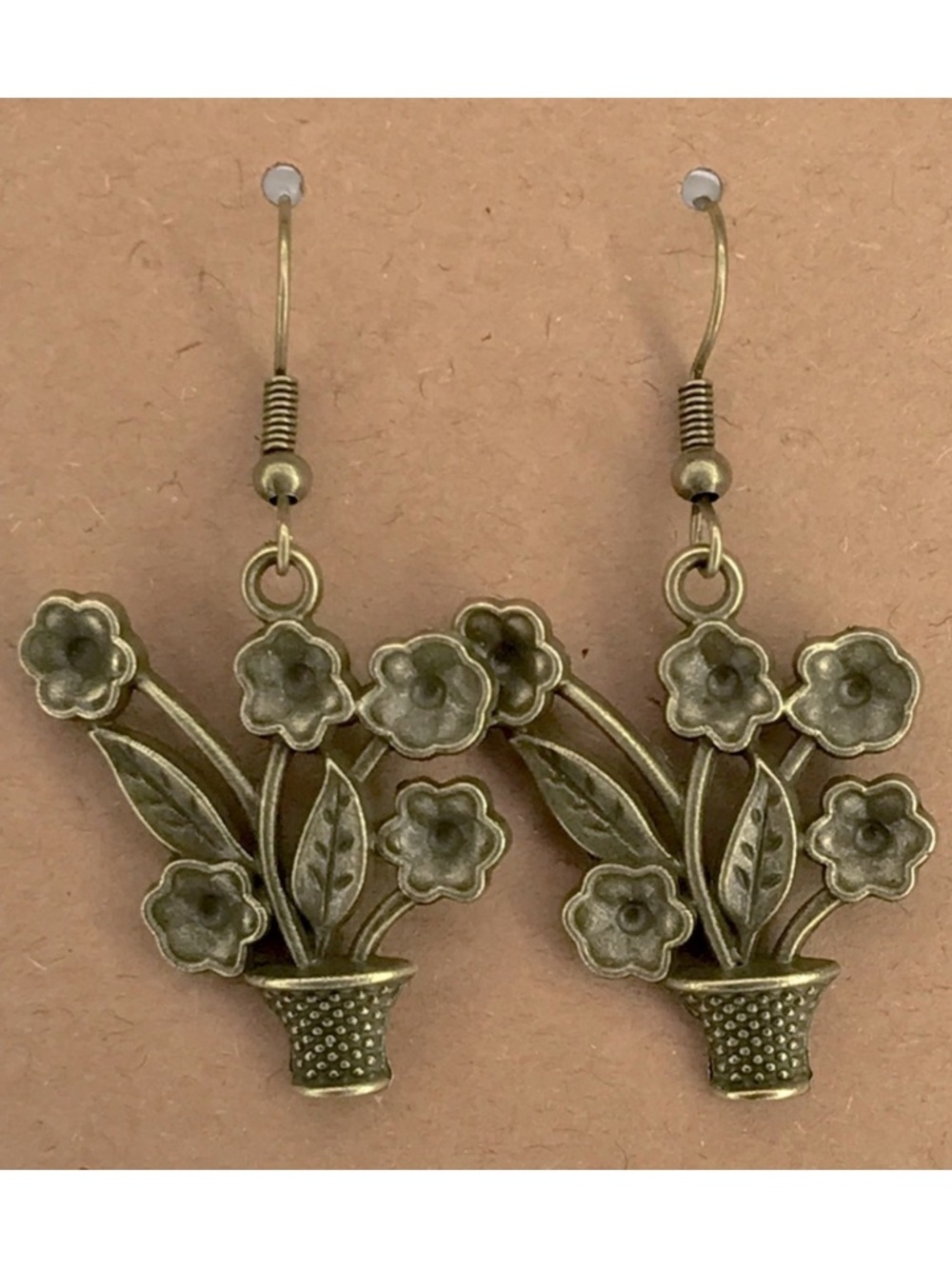 Fashion Jewelry Floral Brass Earrings